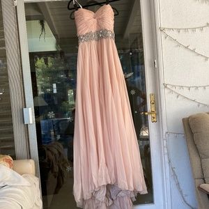 Jovani Pink Blush Colored Chiffon Dress